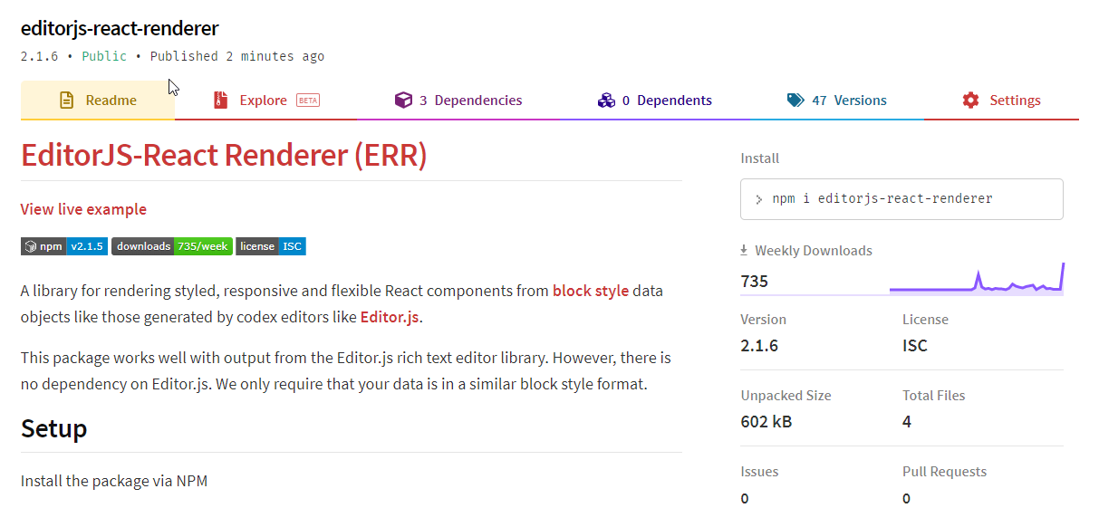 EditorJS React Renderer